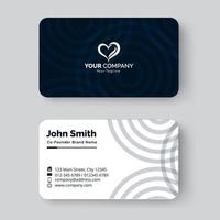 Minimal blue colour business card design template Premium Vector