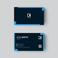 Minimal business card design template in cyan and dark blue colour vector