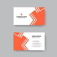 Minimal corporate business card design template in orange color vector