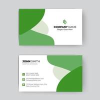 Minimal business card design template in green colour vector