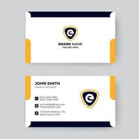 plantilla de diseño de tarjeta de visita mínima y simple en color azul y amarillo vector