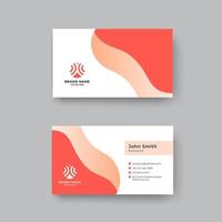 Elegant corporate business card design template in red color vector