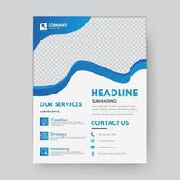 Blue gradient business flyer template design Premium Vector
