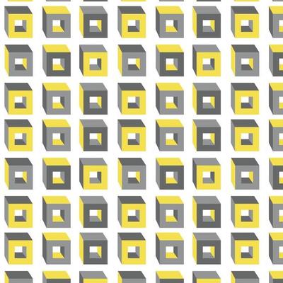 Seamless repeating abstract pattern in Pantone 2021 colors Ultimate Gray, Illuminating on white background. Perfect for fabric, textile, gift wrapping, wallpaper, background