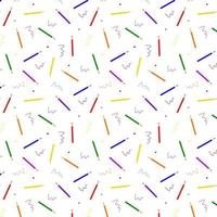 Funny seamless pattern of colored Pencils and creative elements on white background. Abstract pattern with Pencils. Back to school background vector