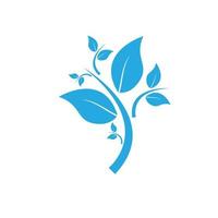 Modern blue leaf isolated item, icon, object for vector logo template design