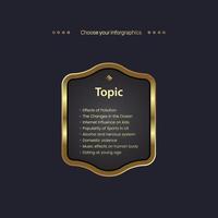 A Modern Luxury infographic on dark background design, the best premium button and steps for chart and vector step template