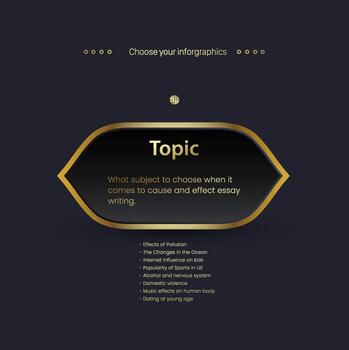 One Luxury infographic Step for chart design on dark background design the golden objects design in vector and illustration