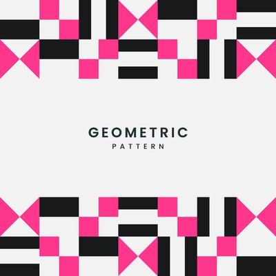 TEXT on Geometrical shape background with minimalist elements template, pink and black color for book cover design