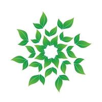 círculo de diseño de plantilla de patrón de hojas verdes, el crecimiento de hojas verdes, símbolo verde, iconos, logotipo, objeto, diseño de textura primaveral vector