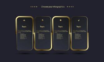 the best Luxury Options Infographic design template with dark background for finance and business elements, vector and illustration