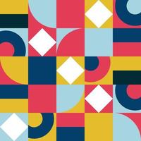 patrón geométrico moderno y diseño de textura con texto. y formas amarillas, blancas, azul oscuro y paleta de colores abstracta. y textura y composición de patrones para el diseño de papel tapiz, ilustración textil vector