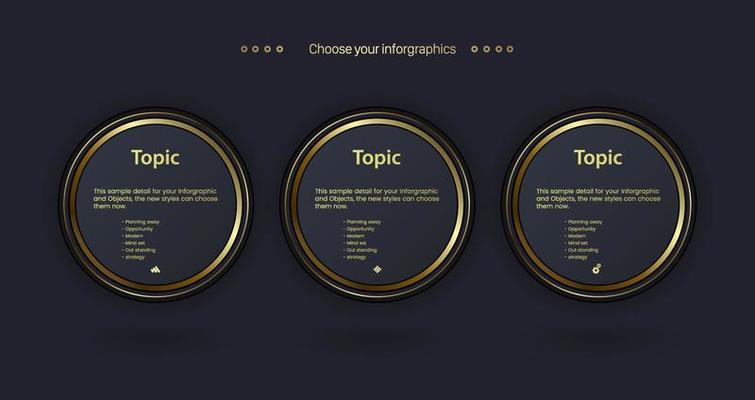 Three Premium Abstract infographics with options template and Vector illustration and Can be used for workflow layout, diagram, business step options, banner design