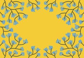 Abstract horizontal Modern background with a round frame of small flowers and twigs vector