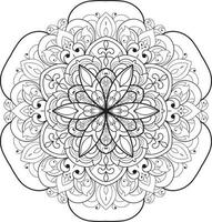 Circular Flower Mandala on White Free Vector