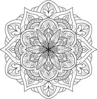 mandala de flor circular en vector libre blanco