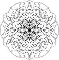 Flower Mandala in black and white background Free Vector Free Vectornd Free Vector