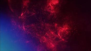 animação de fundo escuro abstrato de turquesa vermelha de poeira embaçada flutuante video