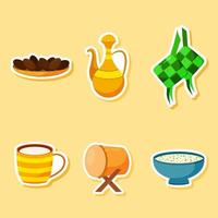 Iftar Food Sticker vector