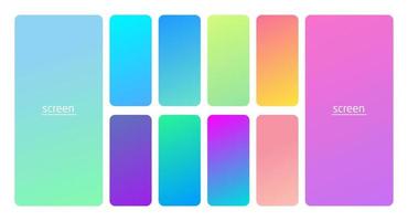 Pastel gradient smooth and soft vibrant color background set. vector