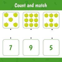 Count and match. Apple vector
