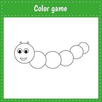 Coloring page of a caterpillar for kids vector