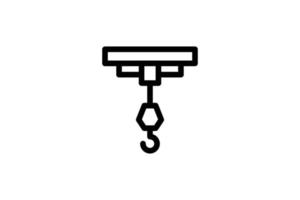 Crane Hook Icon Construction Line Style Free vector