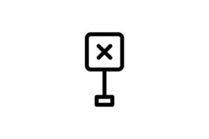 estilo de línea de construcción de icono de signo de cruz gratis vector