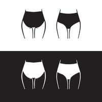 Sexy panties icon. Vector women ass in a thong.