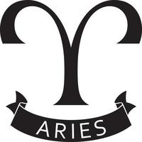 signo de aries - símbolo del horóscopo, icono de la astrología. ilustración vectorial vector