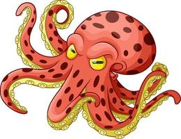 Cartoon octopus on white background vector