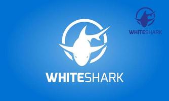 plantilla de logotipo de vector de tiburón blanco. Ilustración de logotipo de vector de tiburón profesional moderno.