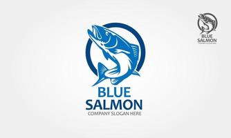 Blue Salmon Vector Logo Illustration. This is a vector of trout fish that you can use as a logo or design element.