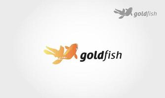 Gold Fish Vector Logo Cartoon. Asian goldfish vector logo illustration