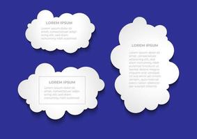 elemento infográfico empresarial en forma de nube con tres modelos. perfecto para recursos gráficos, etiquetas de venta, además de diseños de folletos y volantes. vector