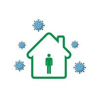 Coronavirus quarantine concept. Stay home and keeping social distance. Illustration of staying at home and maintaining social distance vector