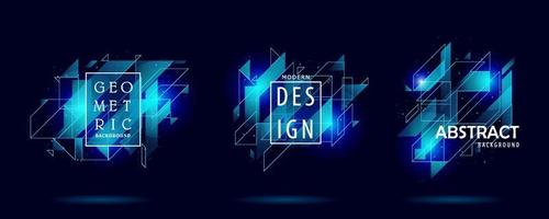 Modern Geometric Diagonal Abstract Background. Glow in the Dark. Brochure, Poster, Web, and Flyer Design Elements vector