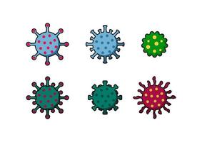 set of virus and bacterial icons in various types. illustration of a deadly disease outbreak. vector of HIV, AIDS, SARS, MERS, CORONA