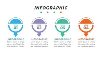 Business data visualization. Process chart. Abstract elements of graph, diagram with steps, infographic template with 4 options. Vector illustration