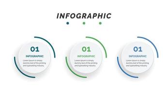 visualización de datos comerciales. diagrama del proceso. elementos abstractos de gráfico, diagrama con pasos, plantilla infográfica con 3 opciones. ilustración vectorial vector