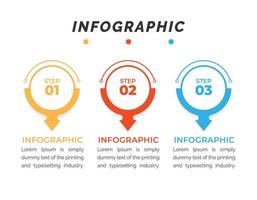 visualización de datos comerciales. diagrama del proceso. elementos abstractos de gráfico, diagrama con 3 pasos, opciones, partes o procesos. concepto creativo para infografía. vector