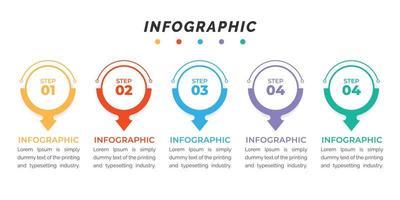 Business data visualization. Process chart. Abstract elements of graph, diagram with 5 steps, options, parts or processes. Creative concept for infographic. vector