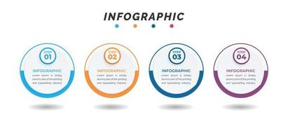 visualización de datos comerciales. diagrama del proceso. elementos abstractos de gráfico, diagrama con 4 pasos, opciones, partes o procesos. concepto creativo para infografía. vector