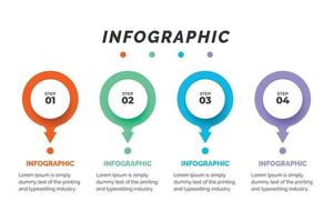 Business data visualization. Process chart. Abstract elements of graph, diagram with steps, infographic template with 4 options. Vector illustration