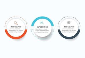 Business data visualization. Process chart. Abstract elements of graph, diagram with 3 steps, options, parts or processes. Creative concept for infographic vector