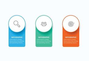 Business data visualization. Process chart. Abstract elements of graph, diagram with 3 steps, options, parts or processes. Creative concept for infographic vector