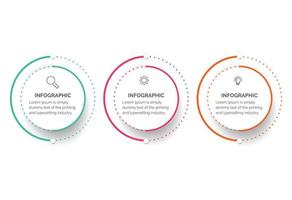 Business data visualization. Process chart. Abstract elements of graph, diagram with 3 steps, options, parts or processes. Creative concept for infographic vector