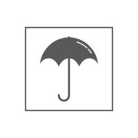 Packaged box precaution sign, keep dry symbol, do not rain, with umbrella icon vector