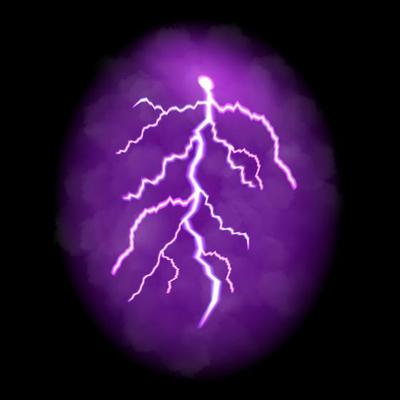 Lightning strike in neon light.