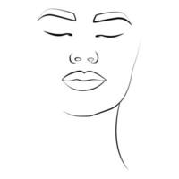 Abstract portrait of a woman in a minimalist style. Linear portrait. vector